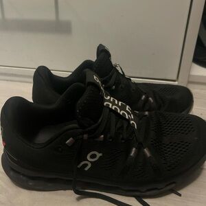On Cloud Black Athletic Shoes with Cushioned Soles
